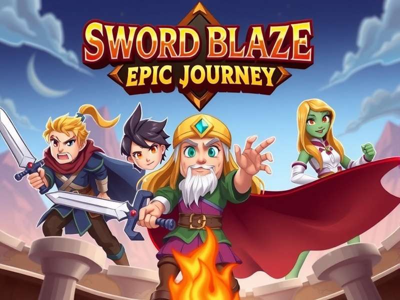 Sword Blaze Epic Journey game banner featuring heroic characters
